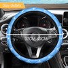 JNNJ Leather Steering Wheel Cover, Diamond Blue, Universal for Car,
