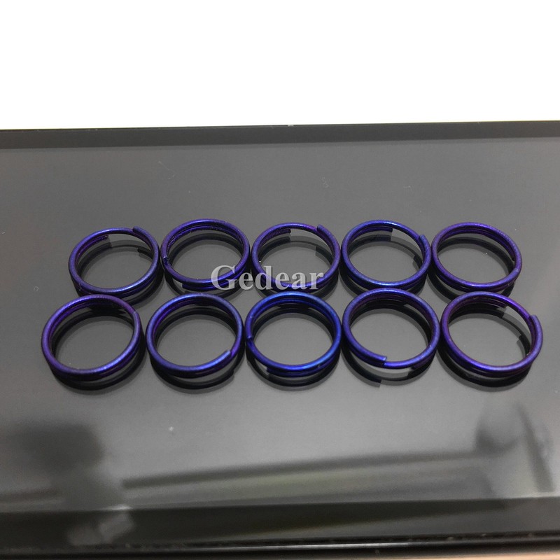 TIKING 10pcs/lots 0.47"/12mm Micro Titanium Ti Split Key Ring Keychain