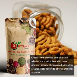 NY Spice Shop Cheddar Sticks - 5 Pound Fresh Sesame Sticks Cheddar - Sesame Sticks Cheddar Snack Mix - Cheddar Snacks - Delicious Cheddar Cheese Sesame Sticks Snacks