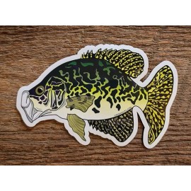 Mountain Creek Anglers CRAPPIE Sticker Decal fly fishing 5" x 3 1/4" glossy weather proof panfish perch