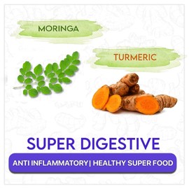 BLUE TEA Turmeric Moringa Herbal Tea - 100 Gm, Turmeric Tea | AYURVEDIC BLEND | High In Curcumin | Caffeine Free | Perfect for After Meals | Zipper Pack