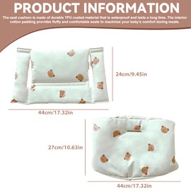 Seat Cushion for Stokke Tripp Trapp: WIYETY 2-Piece Waterproof High Chair Seat Cushion, Removable Soft Seat Cushion for Infants, Easy to Clean, Easy to Install