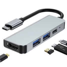 WULAR HUB USB C, 4 en 1 Adaptador USB C Multipuerto a HDMI 4K 30Hz, 1 USB 3.0, 1 USB 2.0, 100W PD Carga Compatible con MacBook Pro, Macbook Air M1 M2, DELL y Más Dispositivos Tipo C
