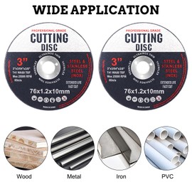 12 Pcs Cutting Discs, Cutting Wheel, 76mm Cutting Disc, Angle Grinder Discs for Metal, Metal Cutting Discs Wheel for Fast & Precise Cutting of Steel, Iron, Aluminum