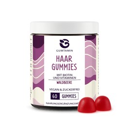 Gumtamin Gumtamin Haar Gummib?rchen C 60 vegane Biotin Gummies, Cholin, Inositol, Zink & B-Vitaminen C fruchtiger Geschmack, ohne Gelatine & Zuckerzusatz C Vitamin Gummib?rchen fr Haut Haare N?gel