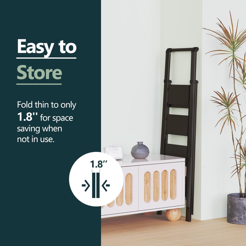 WOA WOA 4 Step Ladder, Ladders for Home, Anti-Slip Aluminum
