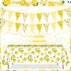 4 Pcs Lemon Party Decoration Lemonade Tablecloth Lemon Triangle Banners