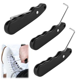 Asphodelia 3PCS Hockey Skate Tighteners,Skate Lace Tightener Tool,Foldable Shoe Lace Puller Anti-Slip Stainless Steel Ice Skates Lace Tightener Portable Shoe Lace Tightening Tool