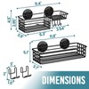 TAILI Shower Caddy Suction Cup 2 Pack with Hooks &