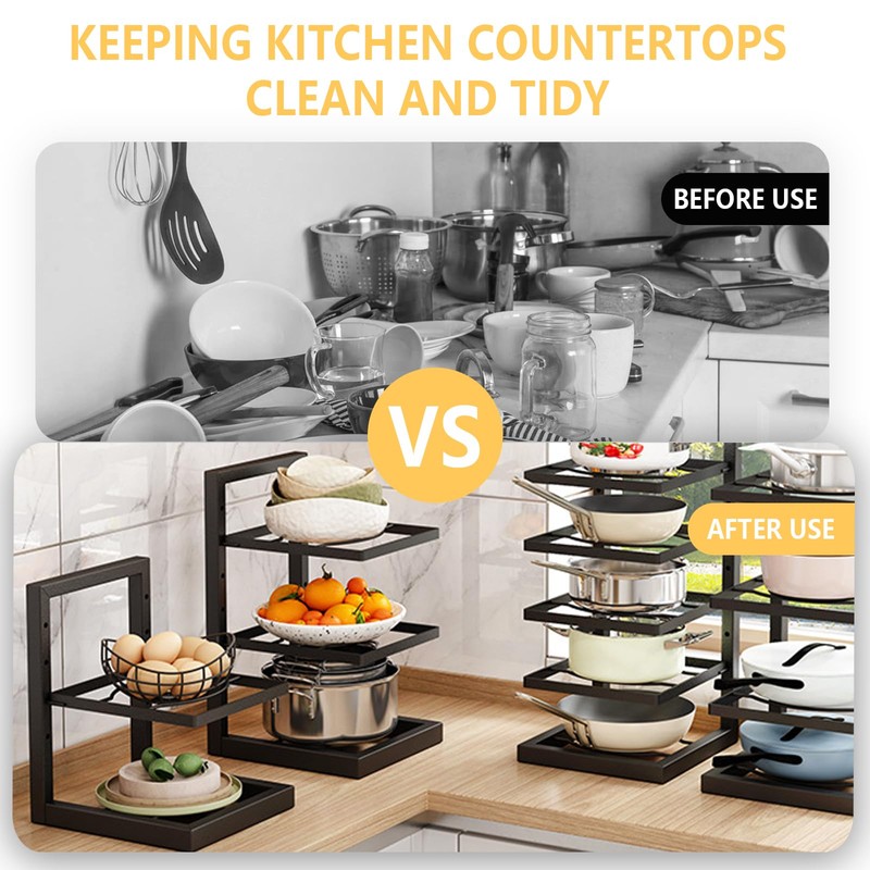 3-Tier Cookware Rack – 16.5 Inches High, Ideal for Cast