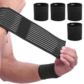 4 Stück Handgelenk Bandagen, Atmungsaktivem Wrist Wrap Handgelenkbandage, Elastisch Und Verstellbarer Handgelenkschoner, Anpassbare Handgelenkstütze Hand-Bandage Für Sport, Fitness