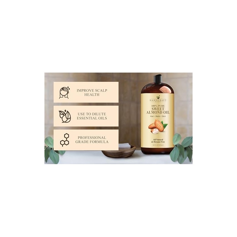 Handcraft Blends Aceite De Almendras Dulces - 28 Fl Oz