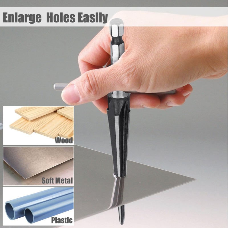 Yakamoz 2Pieces T-Handle Tapered Reamer Set, 1/4" Hex Shank Detachable