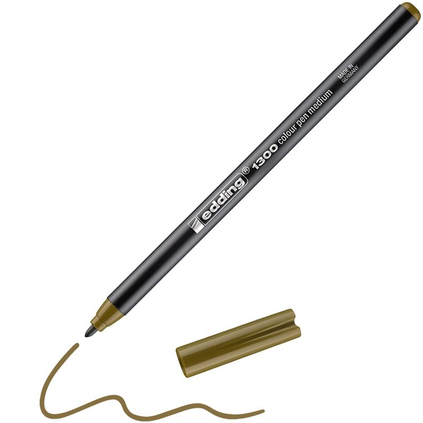 edding 1300 Fibre-Tip Pens Medium - Olive Brown - 1