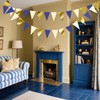 Blue Gold Beige Hanging Triangle Flag Pennant Garland Blue Gold