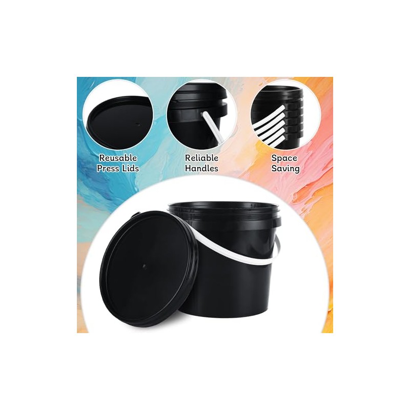 AKOLAFE 6 Pack Paint Bucket for Painting Plastic 2 Quart