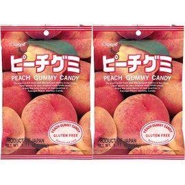 Kasugai Peach Gummy Candy 3.77oz (2 Pack)