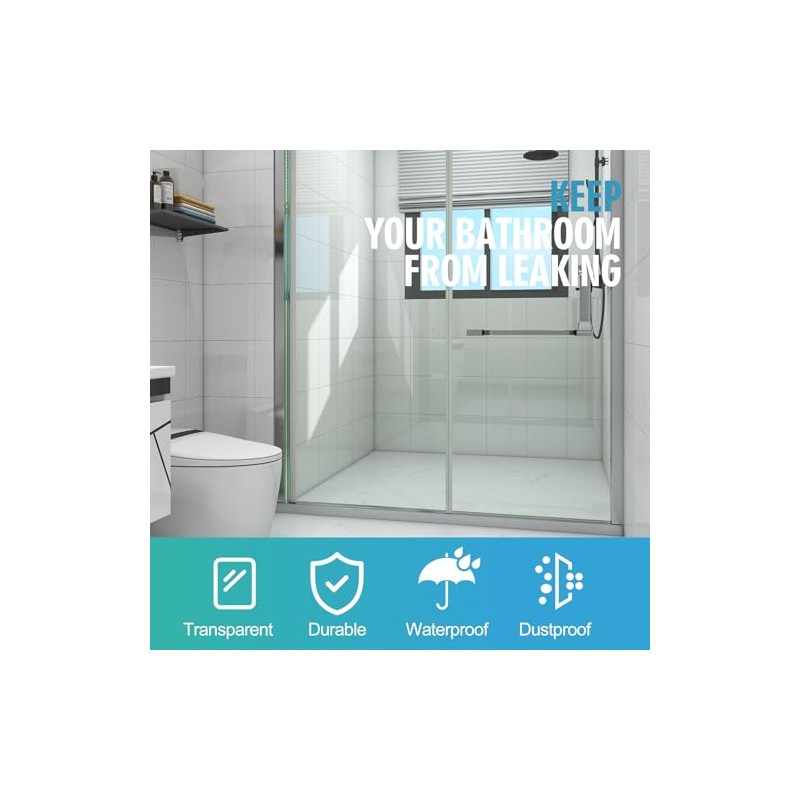Frameless Shower Door Bottom Seal Shower Sweep with Drip Rail