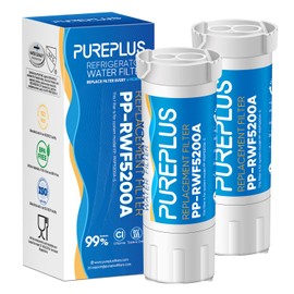 PUREPLUS XWF (NOT XWFE, NO Chips) Replacement for GE WR17X30702, GBE21, GDE21, GDE25, GFE24, GFE26, GNE21, GNE25, GNE27, GWE19, GYE18, CFE26 French Door & Side by Side Refrigerator Water Filter, 2PACK