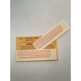 Champ Decals HO Scale LR-6: Railroad Roman Red 1/16” Alphabet And Numerals 10-2