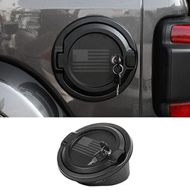 RT-TCZ Fuel Filler Door Locking Gas Tank Cap Cover Accessories for 2018-2022 Jeep Wrangler JL JLU (US Flag)