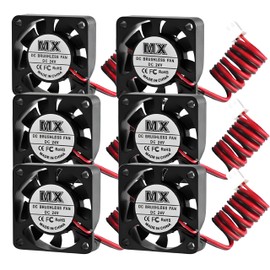 Pack of 6 Fans 40 mm DC 24 V, 0.08 A 4010 Silent Cooling Fan 40 x 40 x 10 mm with Cables for DVR Small Household Appliances and 3D Printer Replacement Repair, Heatsink Fan