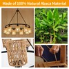 OTeedo 9-Light 32" Boho Rattan Chandeliers for Dining Room,Farmhouse Wagon