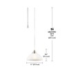 GLOBE Electric 64413 1-Light Plug-in Pendant, Brushed Steel, Frosted White