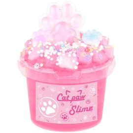 Pink Crunchy Cat's Paw Slime,Super Soft and Non-Sticky, Great for Birthday Gifts for Girl and Boys,Party Favors,Christmas Stocking Stuffers（300ml）