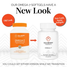 sibu Sea Berry Therapy Omega-7 Softgels, Pure Organic Himalayan Sea Buckthorn, Max Potency, 180ct