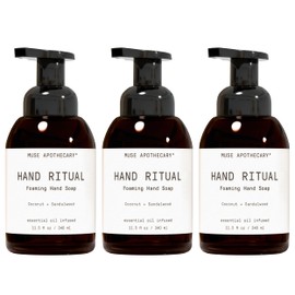 Muse Bath Apothecary Hand Ritual - Aromatic and Nourishing Foaming Hand Soap, Infused with Natural Aromatherapy Essential Oils - USDA Certified Biobased - 11.5 oz, Coconut + Sandalwood, 3 Pack