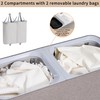 150L Laundry Hamper with Lid,Large Portable 2 Dividers Dirty Clothes