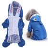 Dog Cute Raincoat Hooded Cloak Rain Jacket Cover Waterproof Polyester