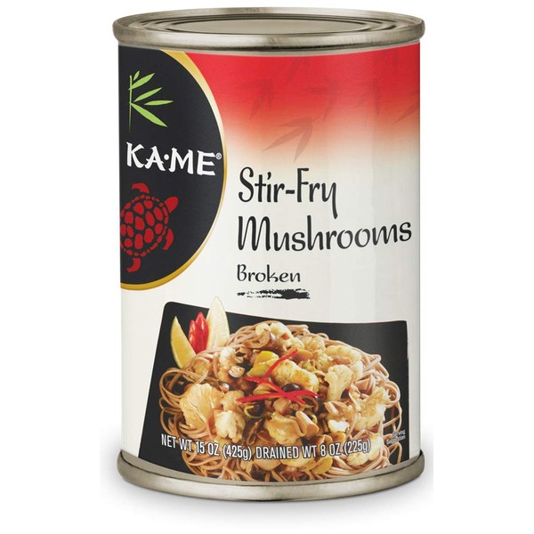 Ka-Me Stir Fry Mushrooms, Broken Pieces, 15 Oz. Cans, Pack of 12 (00743)