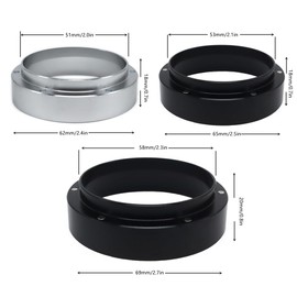 1pc Espresso Dosing Funnel 51/53/58mm Coffee Dosing Ring Aluminum Espresso Distribution Coffee Tool for Home Coffee Bar Shop College Dorm Room Apartment Essential Coffee Accessories (58mm, Silvery)