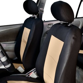 FH Group Car Seat Covers Premium Waterproof Front Set Car Seat Covers – Universal Fit for Cars Trucks & SUVs (Beige) FB085102