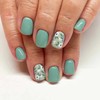Auiremrti 24 Pieces Spring Green Press-on Nails, Short Square Artificial