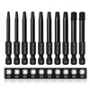 Pack of 10 Square Screwdriver Bits 60 mm, CYLBAQ Hex