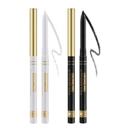 Boobeen Waterproof Gel Eyeliner Pencil, Cream Black And White Eyeliner Set, Long Lasting And Smudge Proof Eye Liner For Matte Eye Makeup