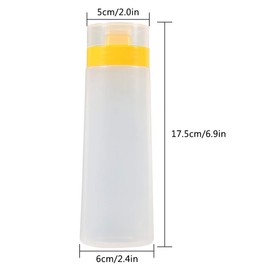 Fdit 4-Hole Mayo Dispenser Bottle, Mayonnaise Dispenser Sauce Squeeze Bottle Japanese Mayonnaise Dispenser for Jam Olive Oil Vinegar (Yellow)