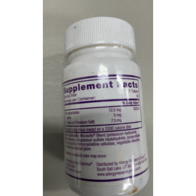 Optimox Iodoral 12.5mg Supplement – 90ct New EXP: 3/2027