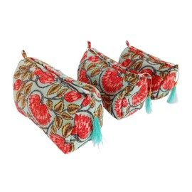 Rastogi Handicrafts Cosmetic Bags Set, 3 Piece Make Up Organizer Bag Storage Bags with Zipper Closure, Sky Blue, One Size, Makeup Bag