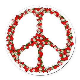 CafePress Ladybugs Peace Sign 5.5" Round Car Magnet Magnetic Bumper Display