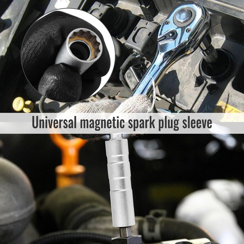 Spark Plug Wrench 14 mm/16 mm, Magnetic Universal Flexible Spark