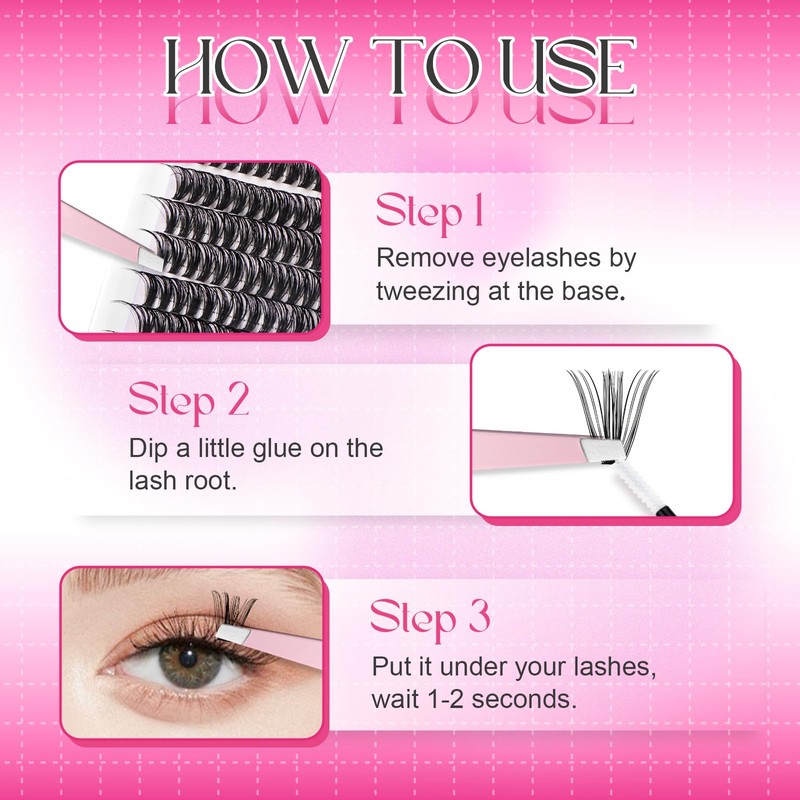 Cluster Lashes Kit Fluffy Lash Cluster Kit 50D DIY D