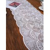 Futupe Table Runner, Lace, White, Floral Pattern, Embroidered, Stylish, Scandinavian