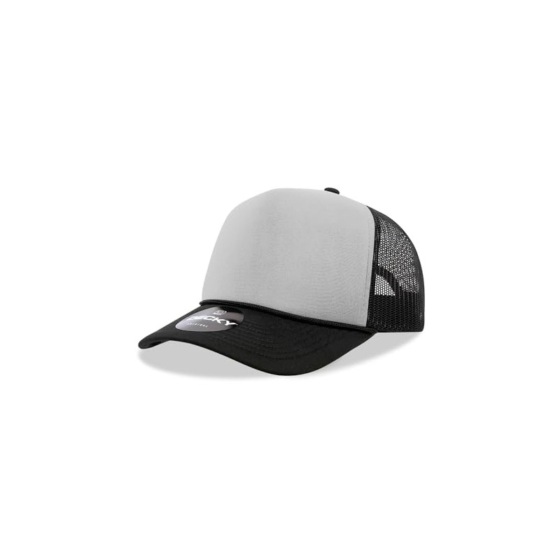 DECKY Standard 5 Panel Mid Profile Structured Foam Trucker, Multi