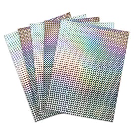 Hygloss Products 35485 Holographic Card Stock - 8.5"x11" 10pt, 5 Sheets, Mosaic - Silver,
