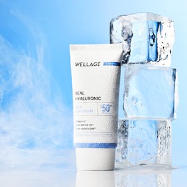 Wellage Real Hyaluronic Blue Sun Cream 50ml (SPF50+/PA++++) / Rapid cooling moisture soothing / 웰라쥬 리얼 히알루로닉 블루 선크림 50ml (SPF50+/PA++++) / 급속쿨링 수분 진정