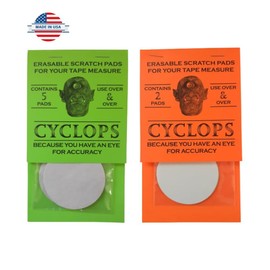 CYCLOPS Erasable Scratch Pads for Tape Measure, Construction, Woodworking Tool - Jobsite Tough, Made in the USA - 2 Pads - Write Measurements & Notes - Great Stocking Stuffer, Gift for Men & Women